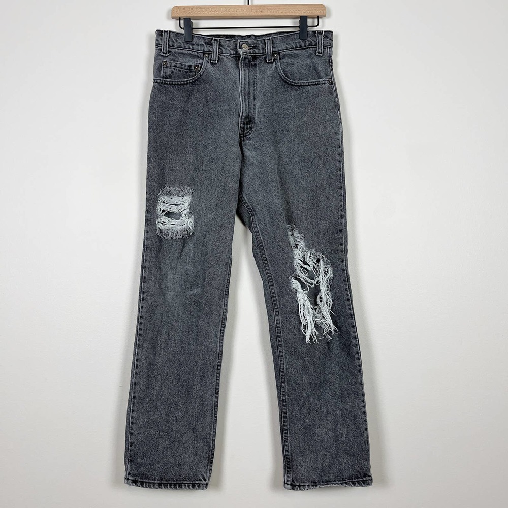 Levi's Vintage 540 Gray 100% Cotton Relaxed Fit Distressed Jeans Size 32x30